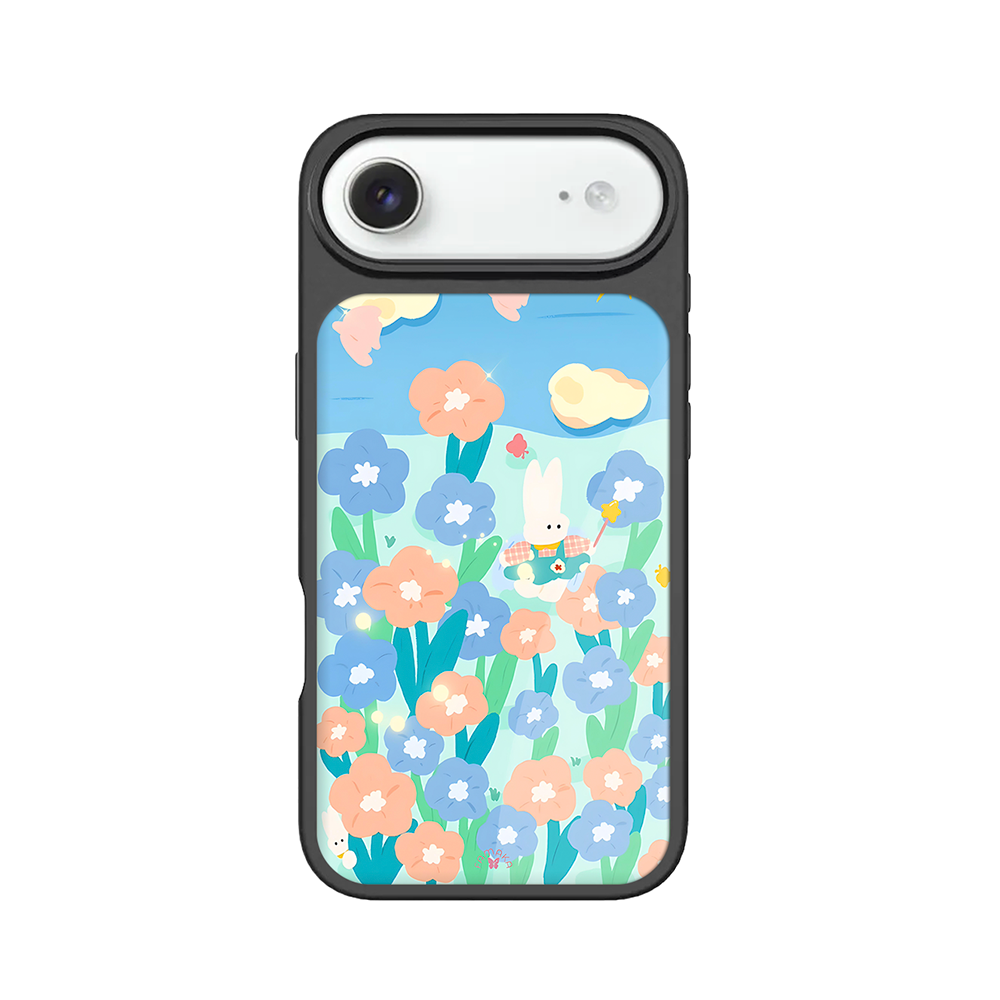 Bunny in Flower Field iPhone Case – Cute Rabbit Cartoon with Floral Design, Protective Cover | Famaka