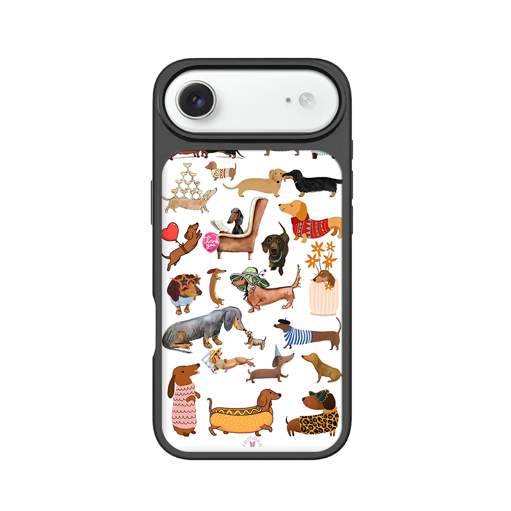 Dachshund Dogs iPhone Case – Fun Cartoon Sausage Dog Illustration, Protective Cover | Famaka