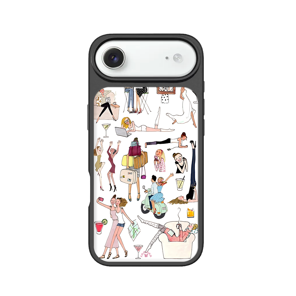 Girls on the Go iPhone Case – Fun Daily Life & Travel Illustration, Protective Cover | FAMAKA