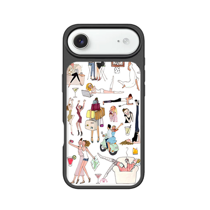 Girls on the Go iPhone Case – Fun Daily Life & Travel Illustration, Protective Cover | FAMAKA