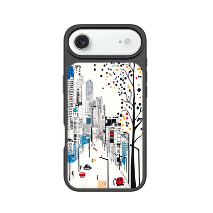City Skyline Street View iPhone Case – Modern Urban Art Design, Protective Cover | Famaka