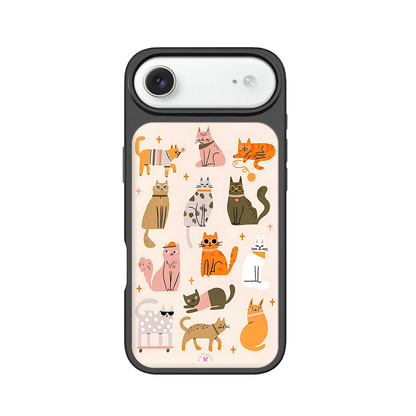Cartoon Cats iPhone Case – Playful Feline Illustration, Protective Cover | Famaka