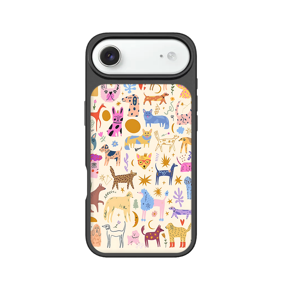 Colorful Abstract Animals iPhone Case – Vibrant Cartoon Pet Illustration, Protective Cover | Famaka