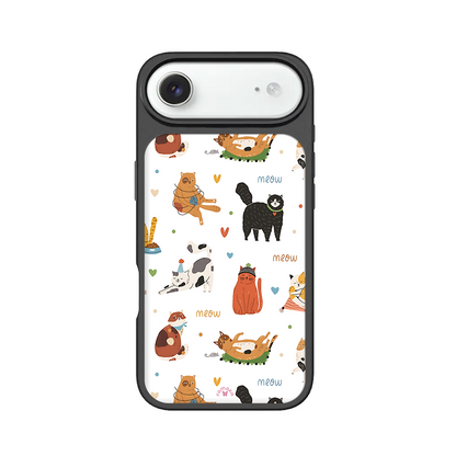 Playful Cats iPhone Case – Cute Cartoon Cat Illustration, Protective Cover | Famaka