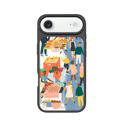 Street Market iPhone Case – Modern City Life Market Scene Illustration, Protective Cover | Famaka