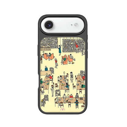 Library iPhone Case – Cozy Reading & Study Scene Illustration, Protective Cover | Famaka