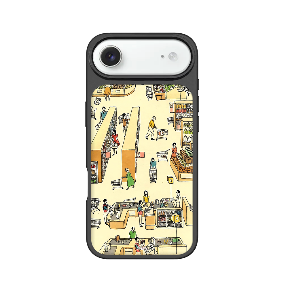 Supermarket Life iPhone Case – Everyday Market Scene Illustration, Protective Cover | Famaka