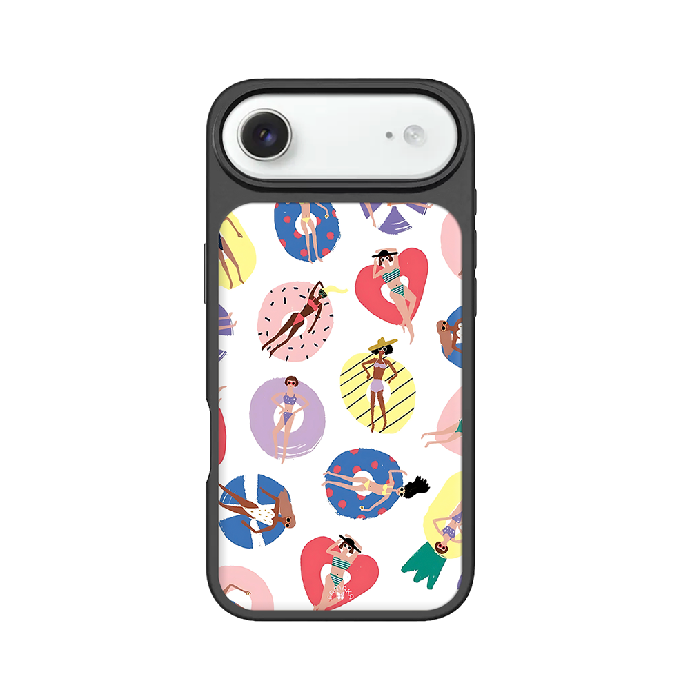 Summer Pool Girls iPhone Case – Fun Swim & Relax Illustration, Protective Cover | Famaka