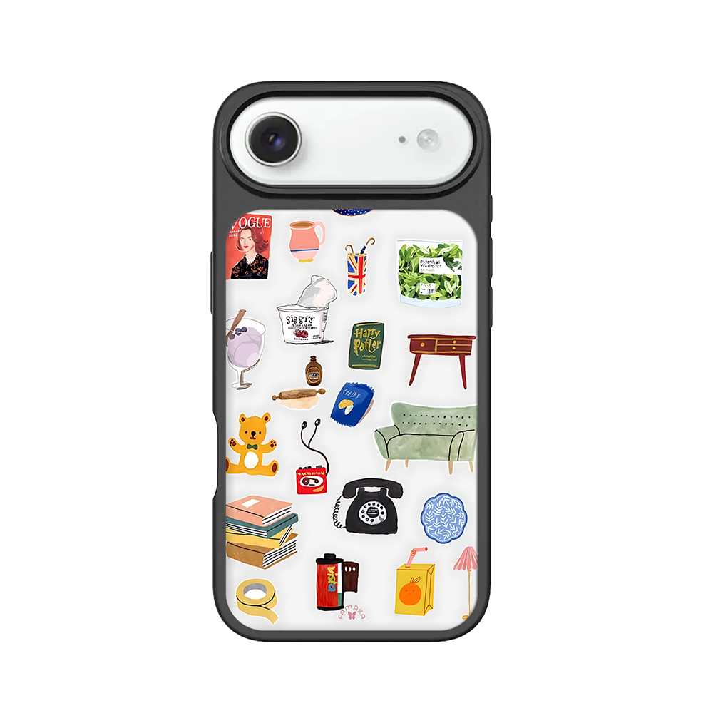 Everyday Objects iPhone Case – Cute Daily Life Illustration, Protective Cover | Famaka