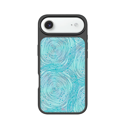 Abstract Blue Pattern iPhone Case – Modern Line Art & Wave Design, Protective Cover | FAMAKA