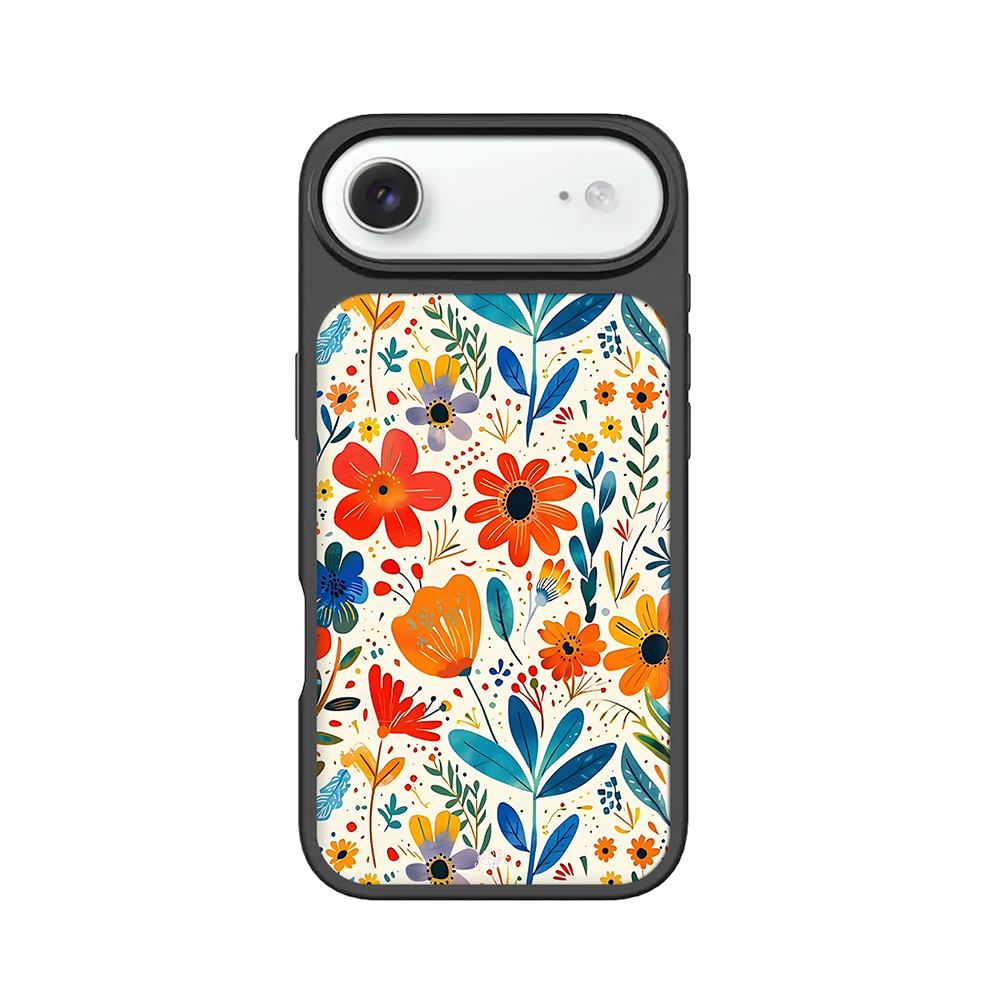 Playful Flower Pattern iPhone Case – Colorful Botanical Artistic Design, Protective Cover | FAMAKA
