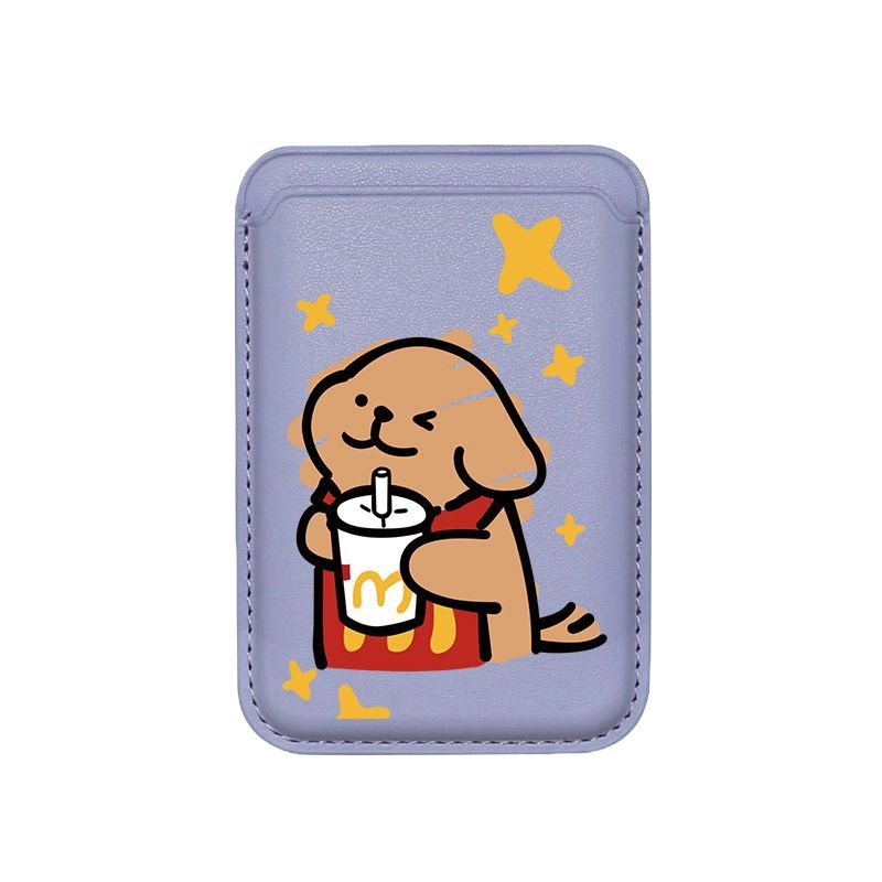 Happy Dog MagSafe Wallet – Cute Drink & McDonald's Design | Famaka