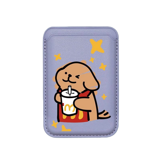 Happy Dog MagSafe Wallet – Cute Drink & McDonald's Design | Famaka