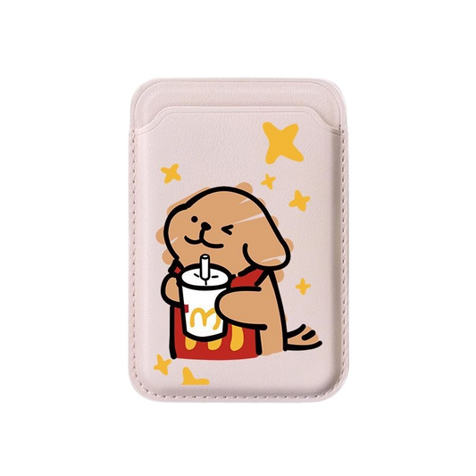 Happy Dog MagSafe Wallet – Cute Drink & McDonald's Design | Famaka
