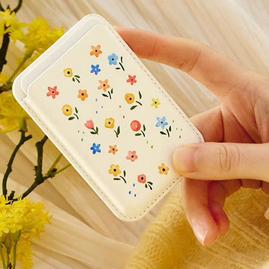 Floral MagSafe Wallet – Hand-Painted Wildflower Pattern | Famaka