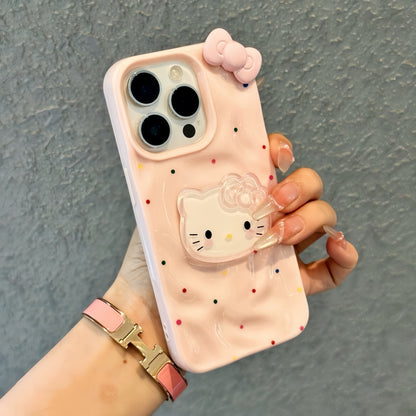 Cute Kitty 3D Bow iPhone Case With Colorful Dots