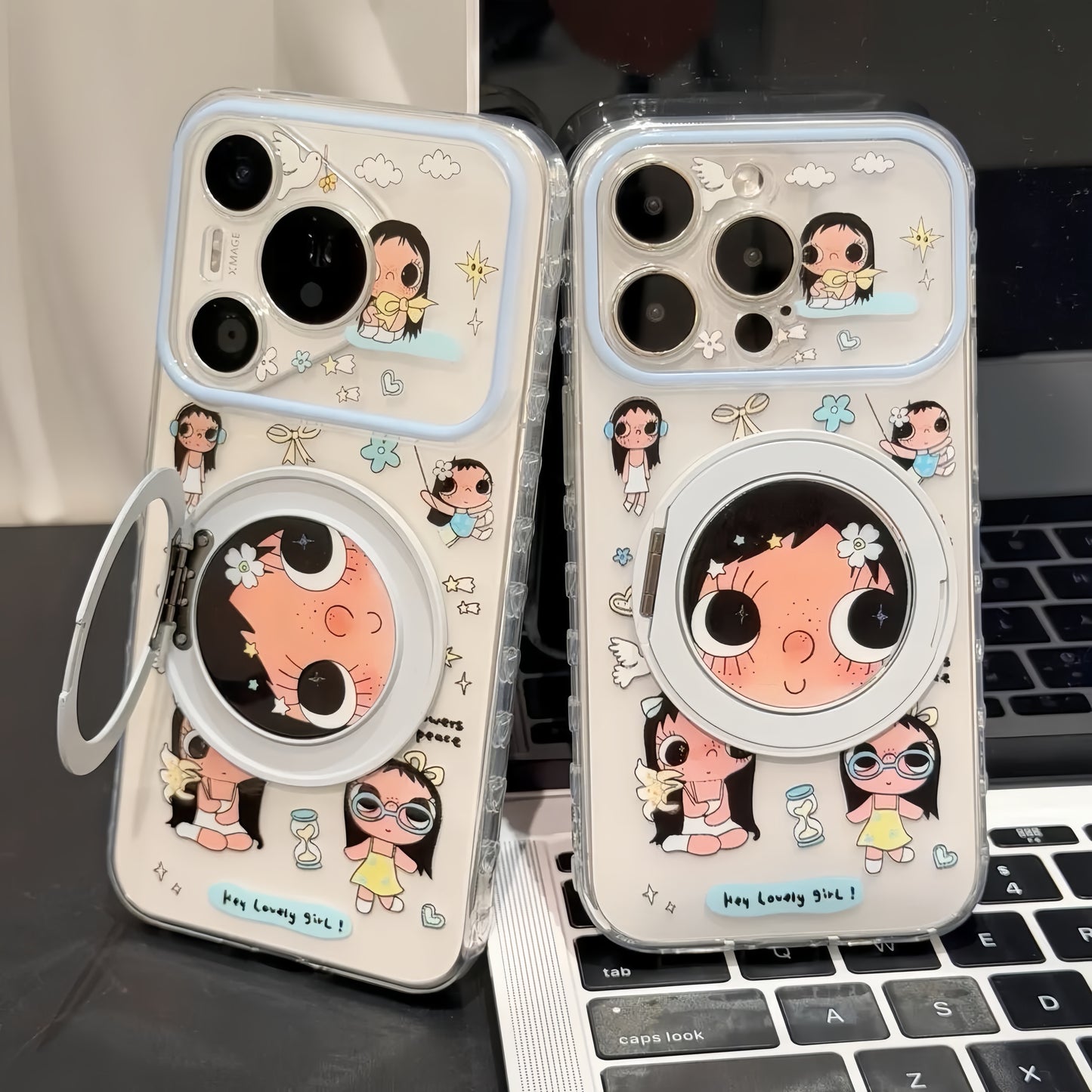 Blue Girl Cartoon Phone Case 🎀