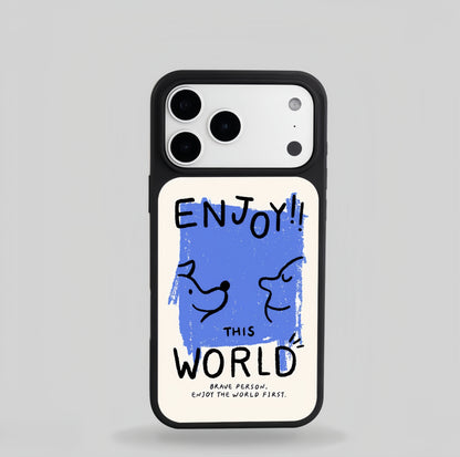 Enjoy This World Blue Art Phone Case 💙✨