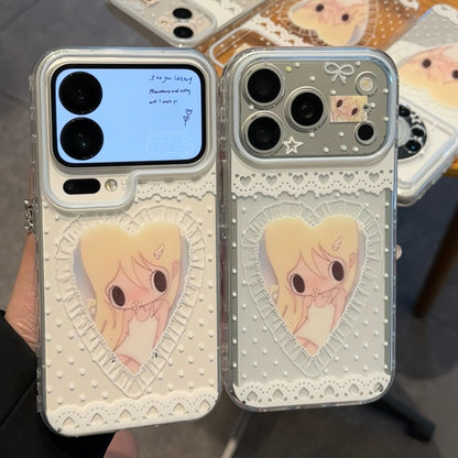 Blue Heart Lace Anime Phone Case 💙✨