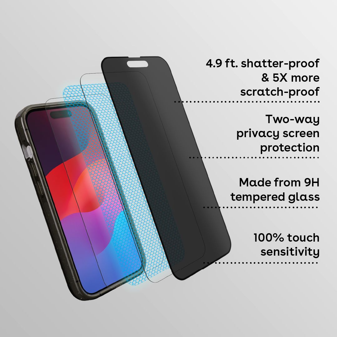 Impact Anti-Spy Privacy iPhone Tempered Glass Screen Protector | Famaka